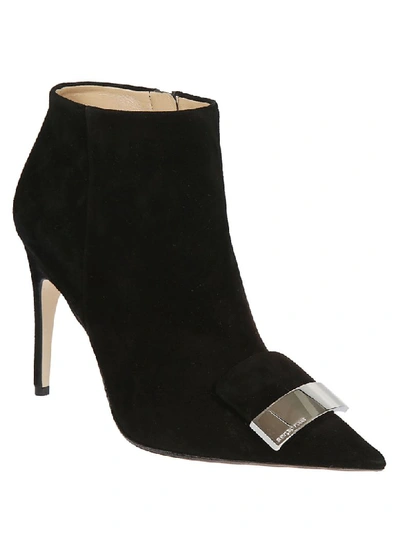 Shop Sergio Rossi Leather Ankle Boots In Black