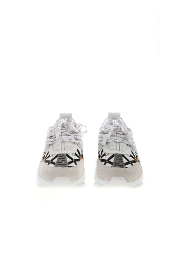 Shop Versace Sneakers In Bianco+nero