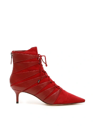 Shop Alexandre Birman Becca Kitten Heels In Mercury (red)