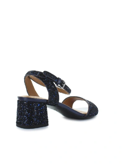 Shop Ash Remix Glitter Navy Sandal In Midnight Blue (blue)