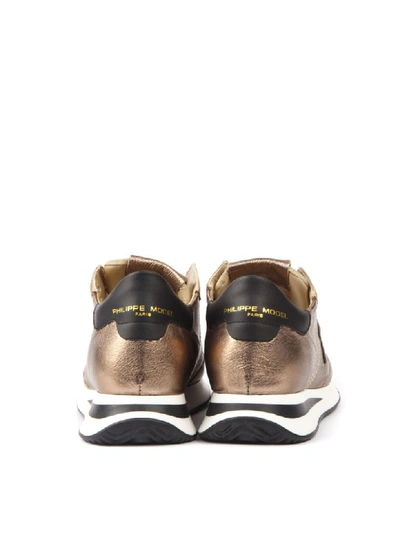 Shop Philippe Model Bronze Leather Sneakers
