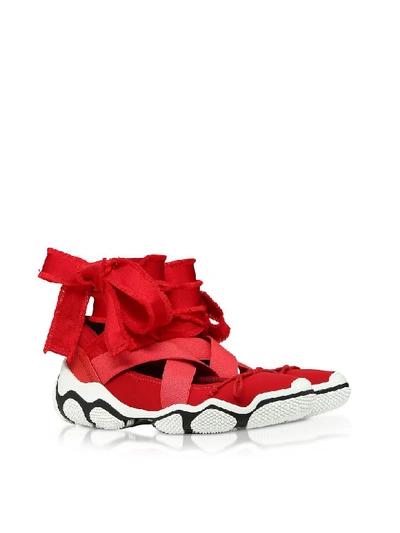 Shop Red Valentino Amarillo Nylon Ballet Sneakers