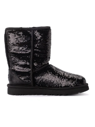 Ugg Women's Classic Short Cosmos Sequin Boots In Black | ModeSens