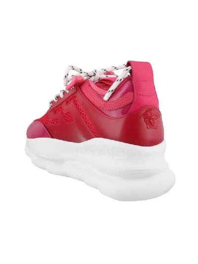 Shop Versace Chain Reaction Sneakers In Fierce Fuxia