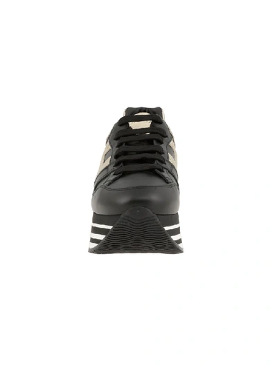 Shop Hogan Maxi H222 Sneaker In Nero / Oro Vecchio