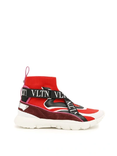 Shop Valentino Heroes Her Sneakers In Deep Red Bia Ne Rub P Orch (red)