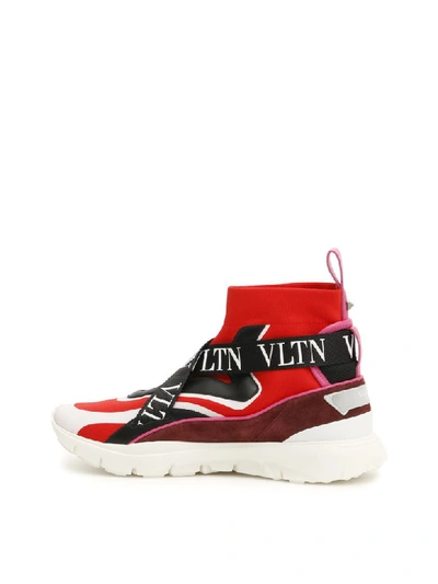 Shop Valentino Heroes Her Sneakers In Deep Red Bia Ne Rub P Orch (red)