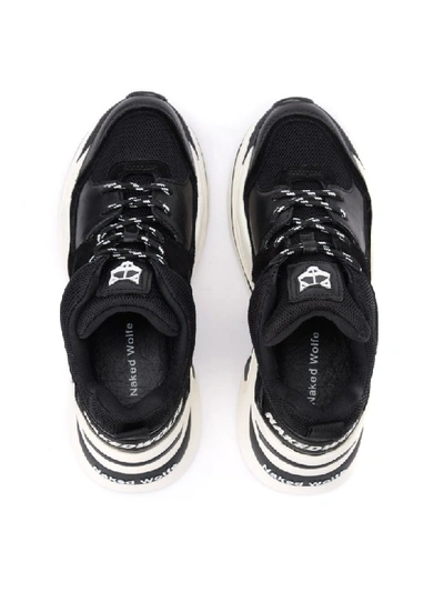 Shop Naked Wolfe Track Sneaker In Black Leather And Suede In Nero