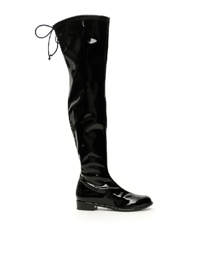 Shop Stuart Weitzman Vinyl Lowland Boots In Black (black)