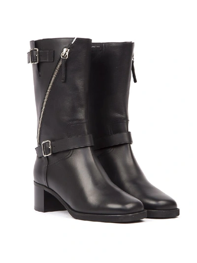 Shop Giuseppe Zanotti Esther Black Leather Ankle Boots