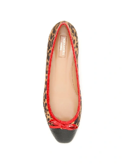 Shop Aquazzura Moss Ballerinas In Sabbia Lipstick Black (beige)