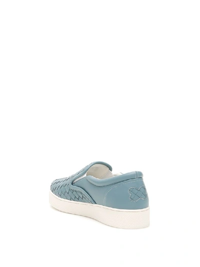 Shop Bottega Veneta Dodger Nappa Sneakers In Tweedia (light Blue)
