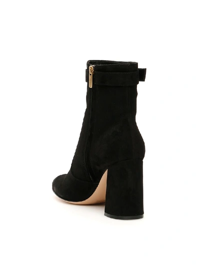 Shop Gianvito Rossi Suede Regent Booties In Black (black)