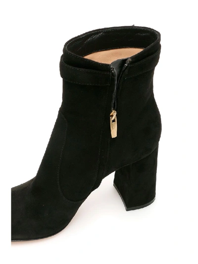 Shop Gianvito Rossi Suede Regent Booties In Black (black)