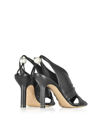 Shop Nicholas Kirkwood Black Nappa 90mm Delfi Sandals