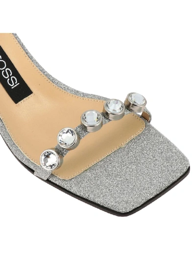 Shop Sergio Rossi Glitter With Crystals In Silver