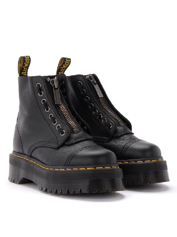 Dr. Martens Sinclair Amphibious Boot In Black Hammered Leather With A Large  Treaded Sole | ModeSens