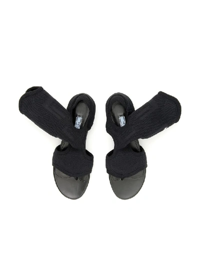 Shop Prada Stretch Sock Sandals In Nero (black)
