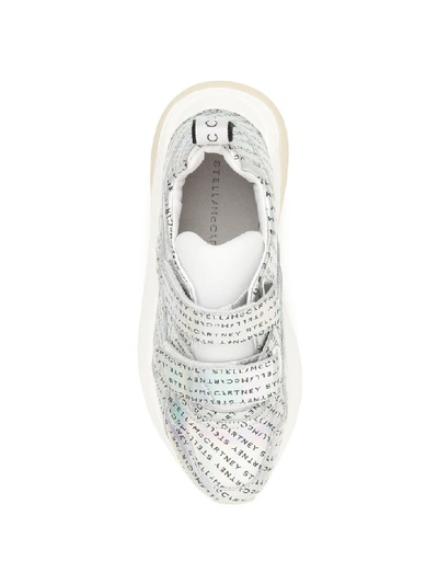 Shop Stella Mccartney Velcro Eclypse Sneakers In White Rbw Snow W G B (silver)