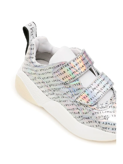 Shop Stella Mccartney Velcro Eclypse Sneakers In White Rbw Snow W G B (silver)