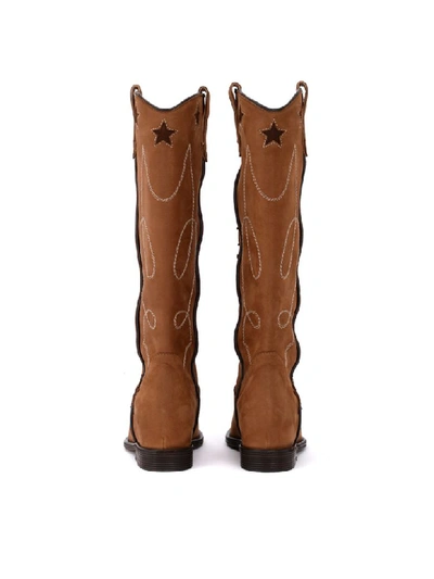 Shop Via Roma 15 Caramel Nabuk Texan Boots In Marrone