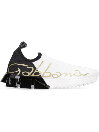 Shop Dolce & Gabbana Sorrento Knitted Slip-on Sneakers In Multicolor