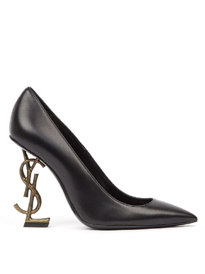 Shop Saint Laurent Opyum Black Leather Pumps