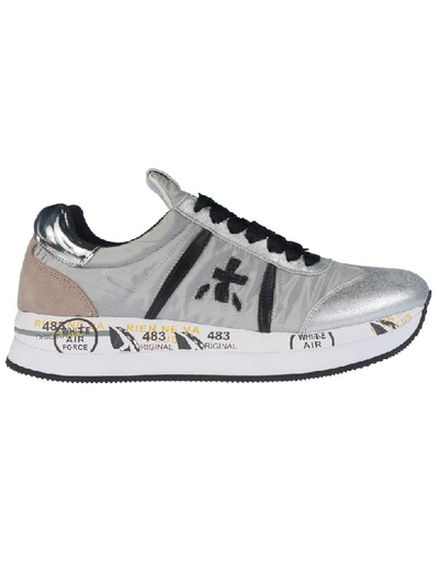 Shop Premiata Conny Sneakers In White/silver/black