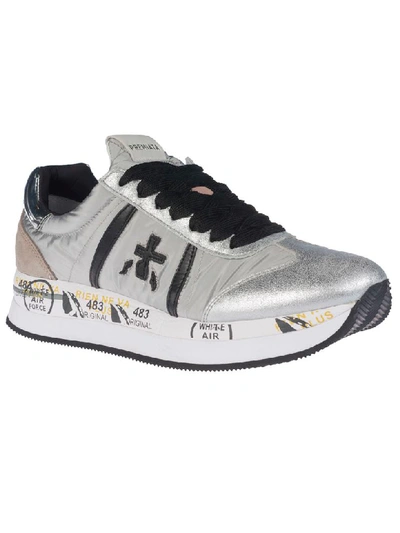 Shop Premiata Conny Sneakers In White/silver/black