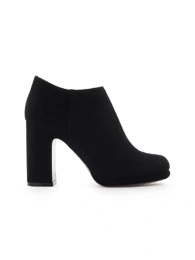 Shop L'autre Chose Lautre Chose Black Suède Heel Ankle Boot In Nero