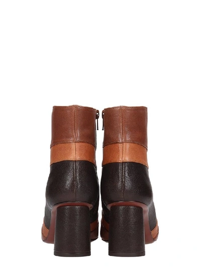 Shop Chie Mihara Lupe High Heels Ankle Boots In Brown Leather