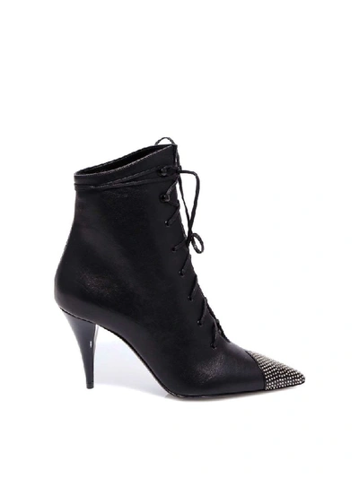 Shop Saint Laurent Kiki Ankle Boots In Black