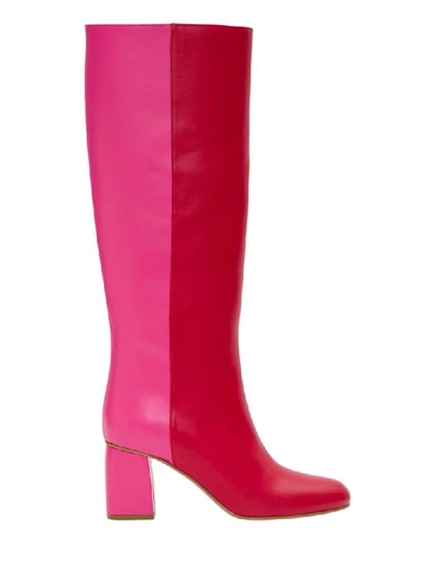 Shop Red Valentino Bicolor Boots In Rosso