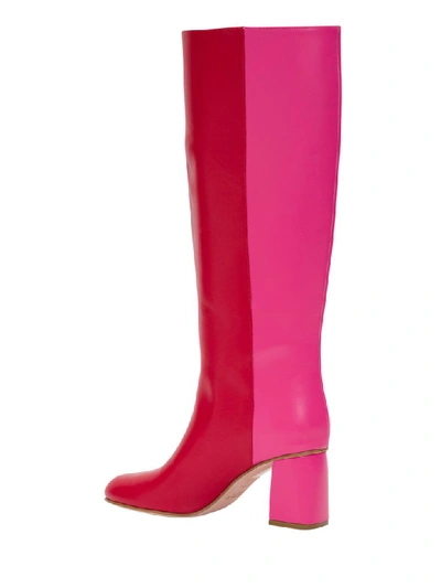 Shop Red Valentino Bicolor Boots In Rosso
