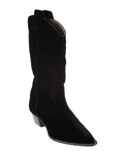 Shop Gia Couture Velvet Cowboy Boots In Black