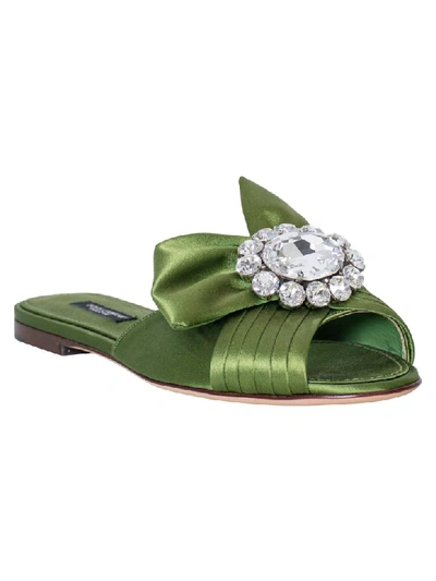 Shop Dolce & Gabbana Ciabatta In Verde Melange