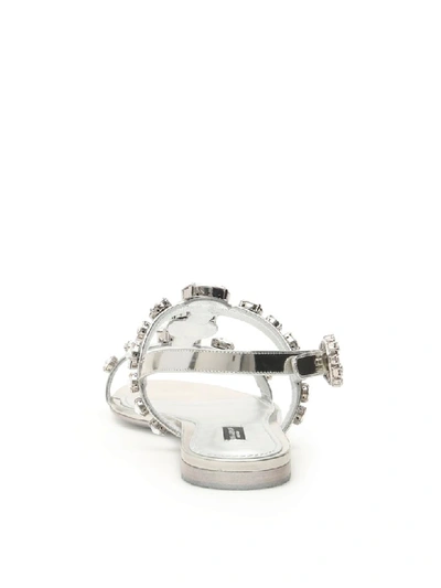 Shop Dolce & Gabbana Crystal Sandals In Argento (silver)