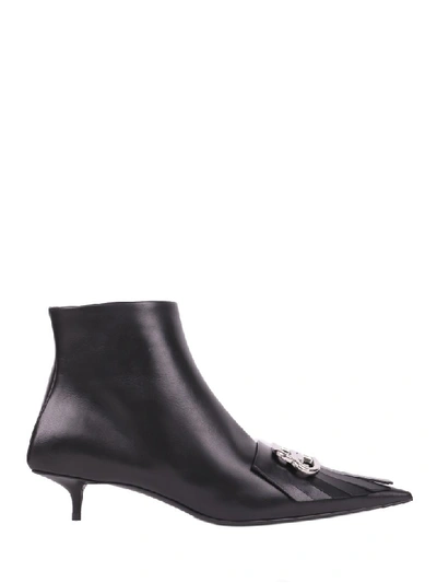 Shop Balenciaga Black Ankle Boots In Nero/argento