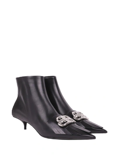 Shop Balenciaga Black Ankle Boots In Nero/argento