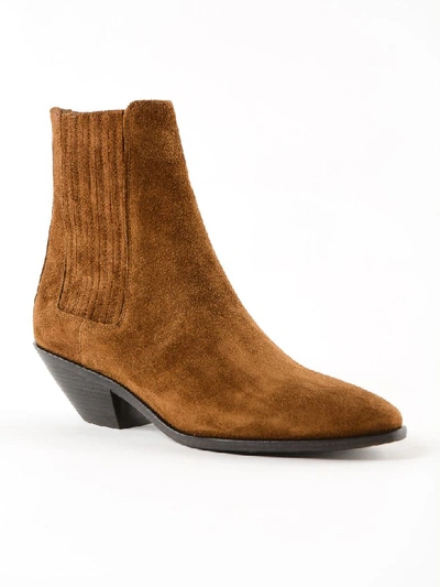 Shop Saint Laurent West Chelsea Boots In Land