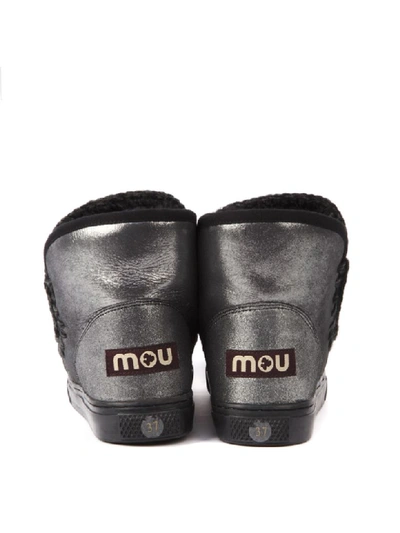 Shop Mou Eskimo 14 Silver Metallic Leather Ankle Boot