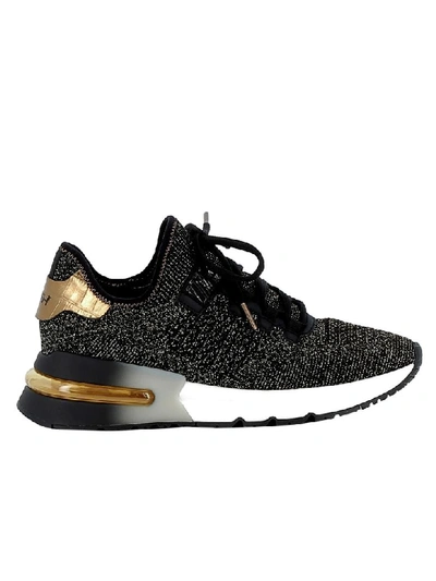 Shop Ash Black/gold Fabric Sneakers