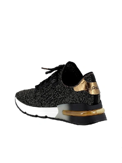 Shop Ash Black/gold Fabric Sneakers