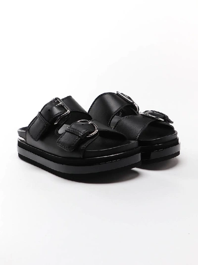 Shop Alexander Mcqueen Sandal Oversize In Black/silver/black