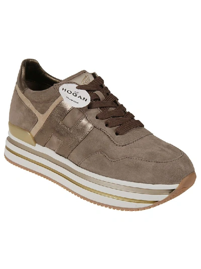 Shop Hogan H222 Platform Sneakers In Beige