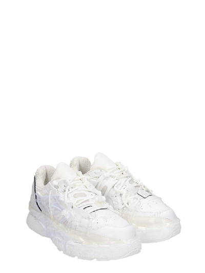 Shop Maison Margiela Addict Sneakers In White Leather