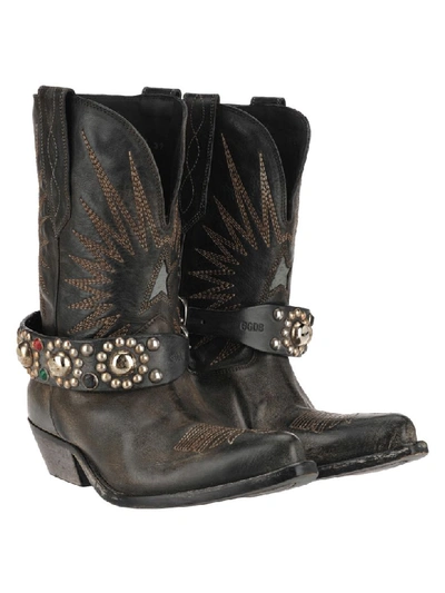 Shop Golden Goose Wish Star Ankle Boots In Black