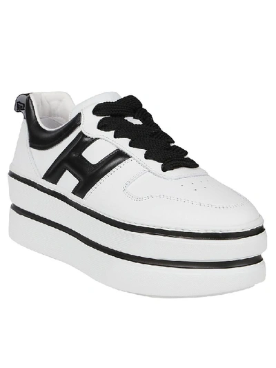 Shop Hogan H449 Maxi Cassetta Sneaker In Bianco/nero