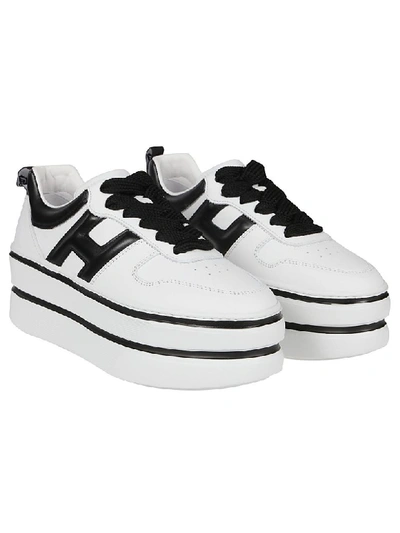 Shop Hogan H449 Maxi Cassetta Sneaker In Bianco/nero