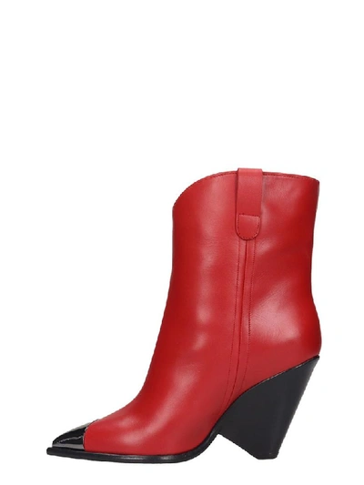 Shop The Seller Texan Ankle Boots In Red Leather